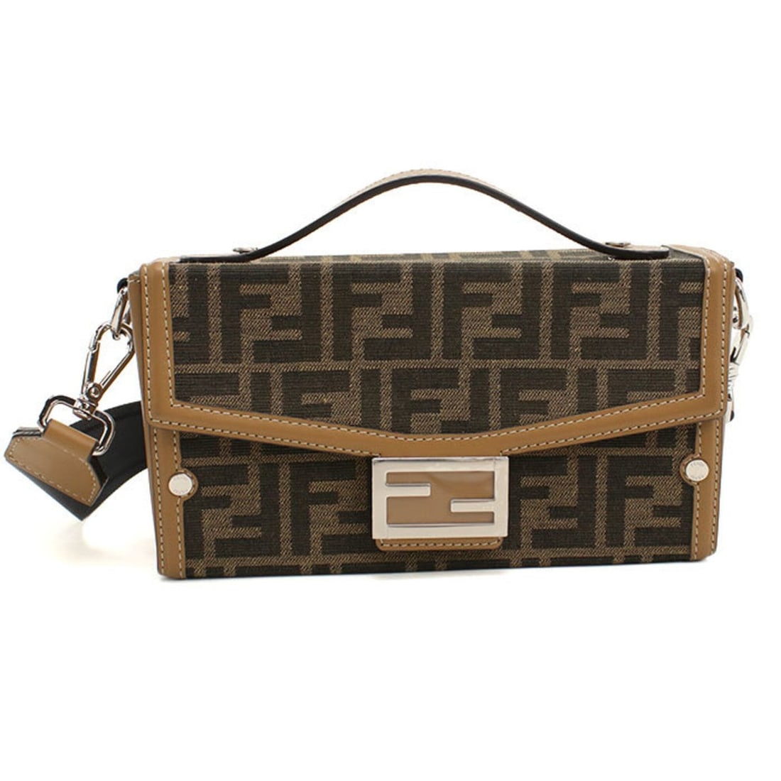 FENDI handbag 7VA565 AFBV Soft Trunk 2-way Baguette style, men's, brown. (1 of 19)