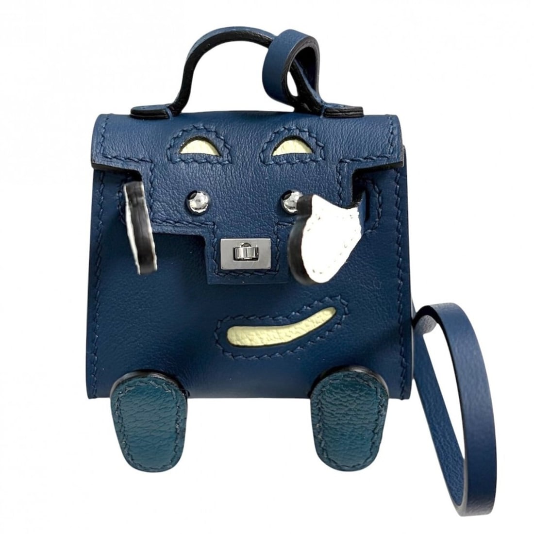 Hermes Keychain for Women, Bijou de Sac Kelly Doll Bag Charm, HERMES U Stamp, Leather, Navy, Silver: --- Catalog ---Category: DesignType: Handbag charmColor: NavyGender: WomenMaterial: LeatherCategory: GeneralLine: KellyBrand: Hermes--- Item List ---Section: ConditionRanking: Rank AB Used - Traces of