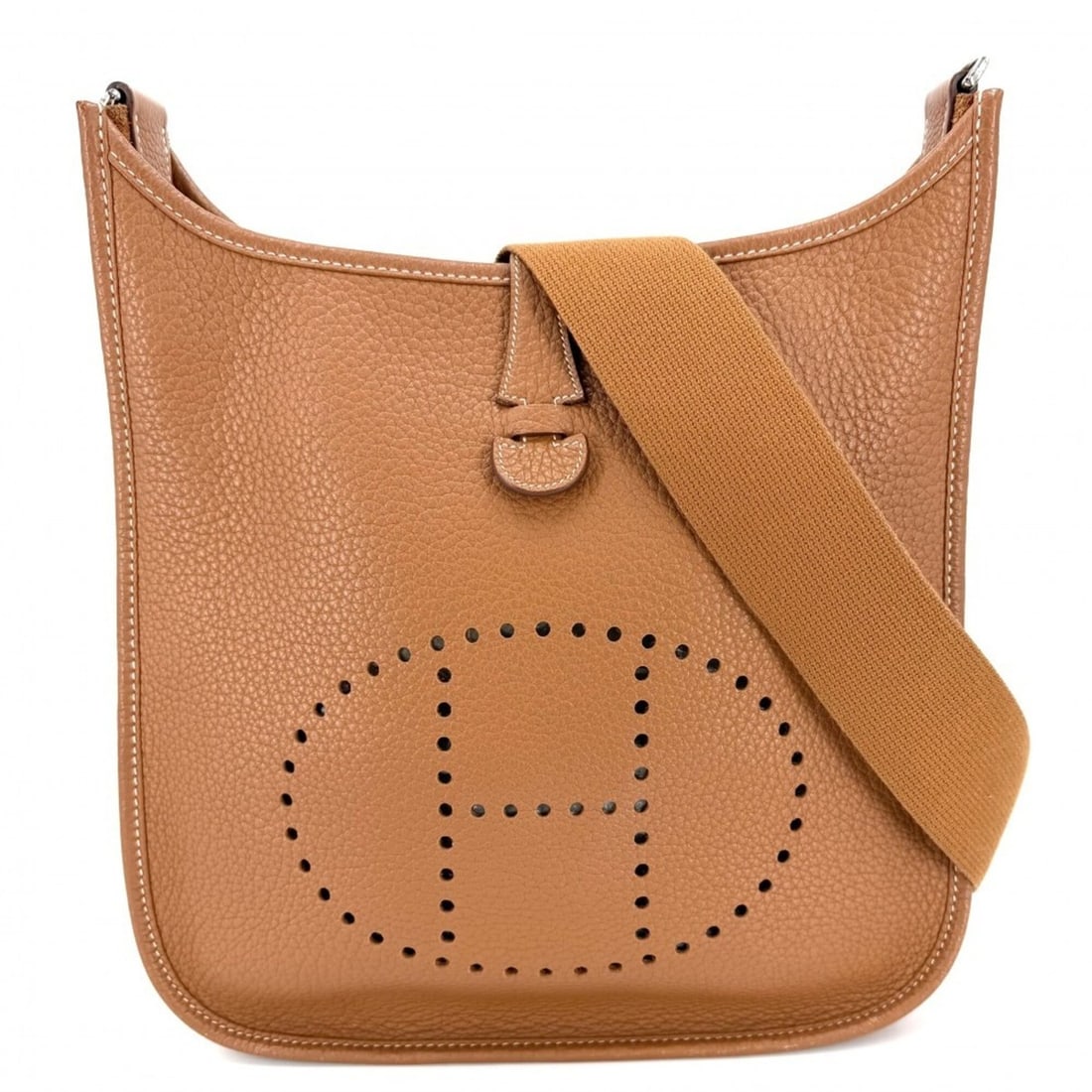 Hermes Evelyne 1 PM Shoulder Bag for Women, Bag, Crossbody ?L Stamp, Leather, Brown, Silver (1 of 12)