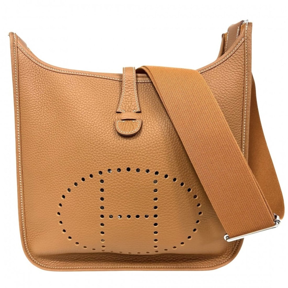 Hermes Evelyne PM 3 Shoulder Bag for Women, Bag, Crossbody HERMES K Stamp, Leather, Brown, Silver (1 of 14)
