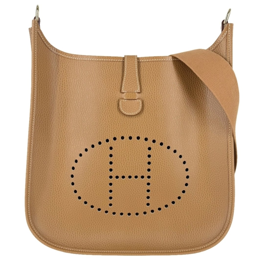 Hermes Evelyne 1 GM Shoulder Bag for Women, ?A Stamp, Leather, Brown, Gold Hardware, 1997: --- Catalog ---Category: SizeSize (HxWxD): 31cm x 32cm x 9cm / 12.2'' x 12.59'' x 3.54''Strap Length: 85cm / 33.46''Category: DesignType: Shoulder bagColor: BrownGender: WomenMaterial: Leather Categor