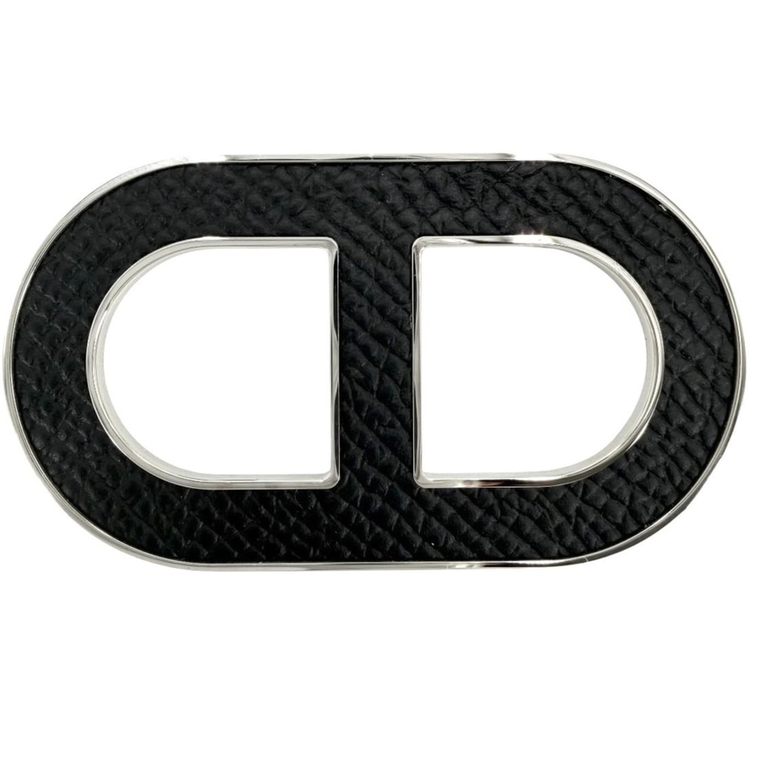 Hermes Brooch for Women, Chaine d'Ancre design, Leather, Black, Approx. 14.4g