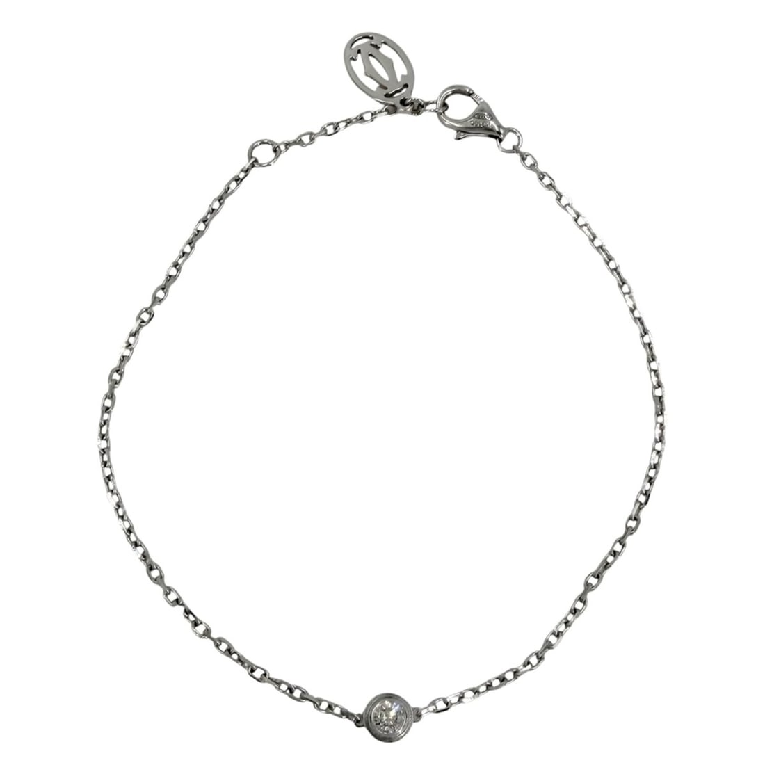 Cartier Damour Small Bracelet for Women, Single Diamond, Adjustable, Au750 18K White Gold, Approx. (1 of 9)
