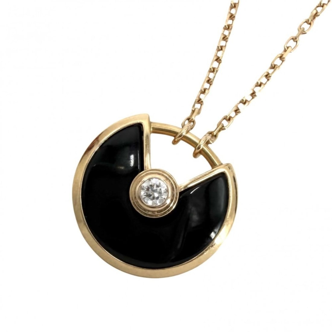 Cartier Amulette de Necklace for Women, Adjustable, 18K Pink Gold (Au750), Onyx, Diamond, Approx.: --- Catalog ---Category: SizeNeck Circumference: 40.5 cm / 15.94''Category: DesignColor: GoldGender: WomenMaterial: Pink gold (18K)Pendant Type: AmuletNecklace Type: NecklaceCategory: GeneralBrand: Ca