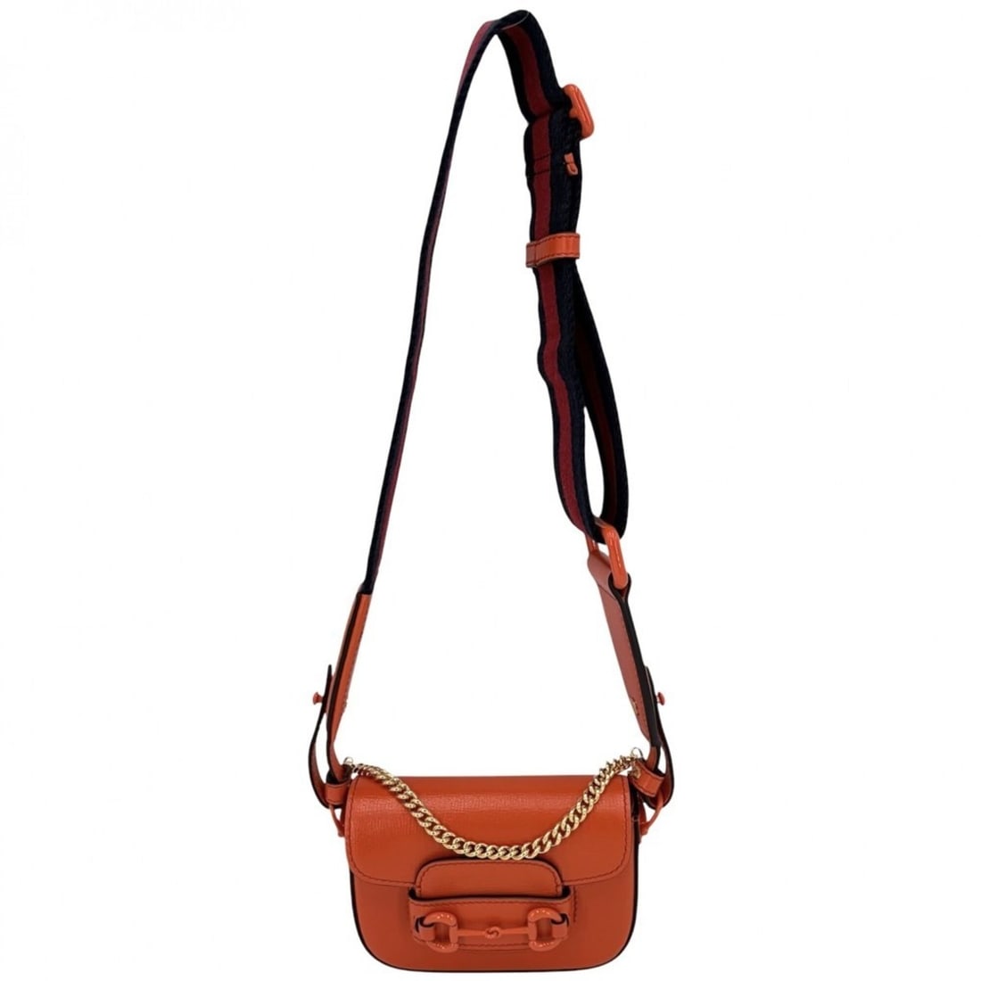 Gucci Women's Mini Horsebit 1955 Handbag Shoulder Bag Crossbody GUCCI 726863 Leather Orange Gold (1 of 10)
