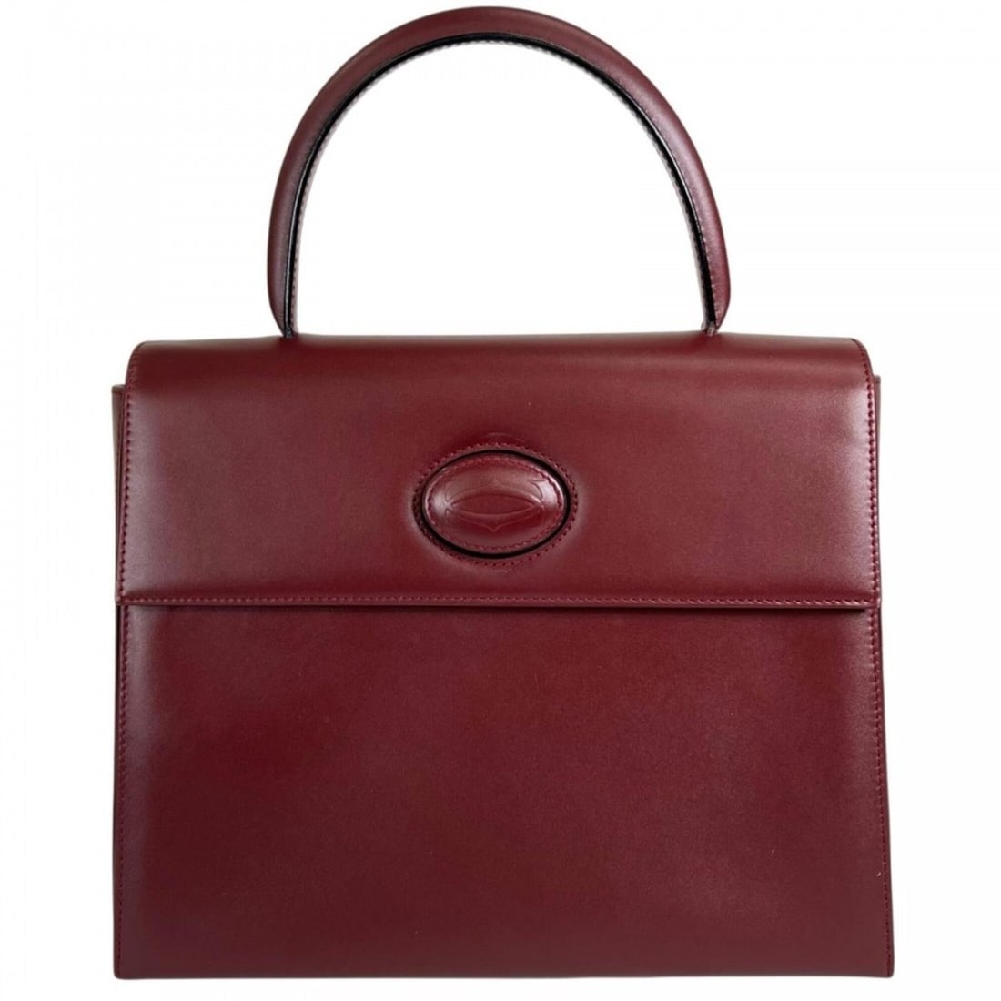Cartier handbag for women, Must de Cartier, leather, burgundy, other hardware.: --- Catalog ---Category: SizeSize (HxWxD): 21.5cm x 27.5cm x 9cm / 8.46'' x 10.82'' x 3.54''Category: DesignType: HandbagColor: BordeauxGender: WomenMaterial: Leather Category: GeneralBrand: Cartier--