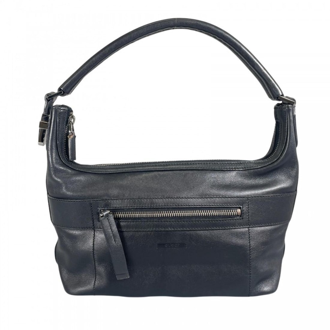 Gucci handbag for women, GUCCI 001 4302, leather, black, silver hardware. (1 of 16)