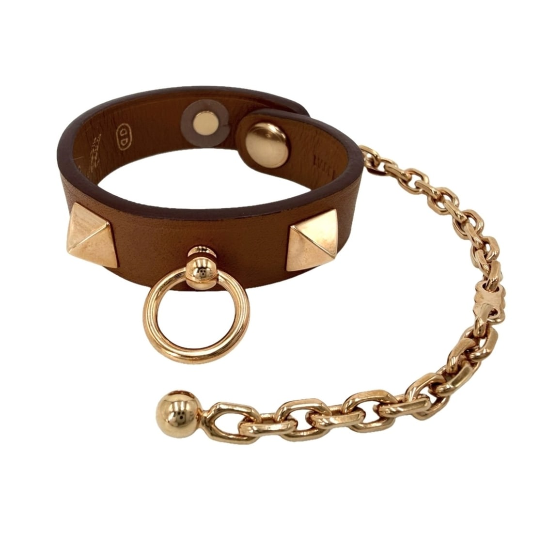 Hermes women's accessories, Rivale glove holder charm, leather, brown, gold hardware.: --- Catalog ---Category: SizeChain Length: 145.00mm / 5.71''Category: DesignColor: Brown, WhiteGender: WomenMaterial: LeatherCategory: GeneralBrand: Hermes--- Item List ---Section: ConditionRanking: R