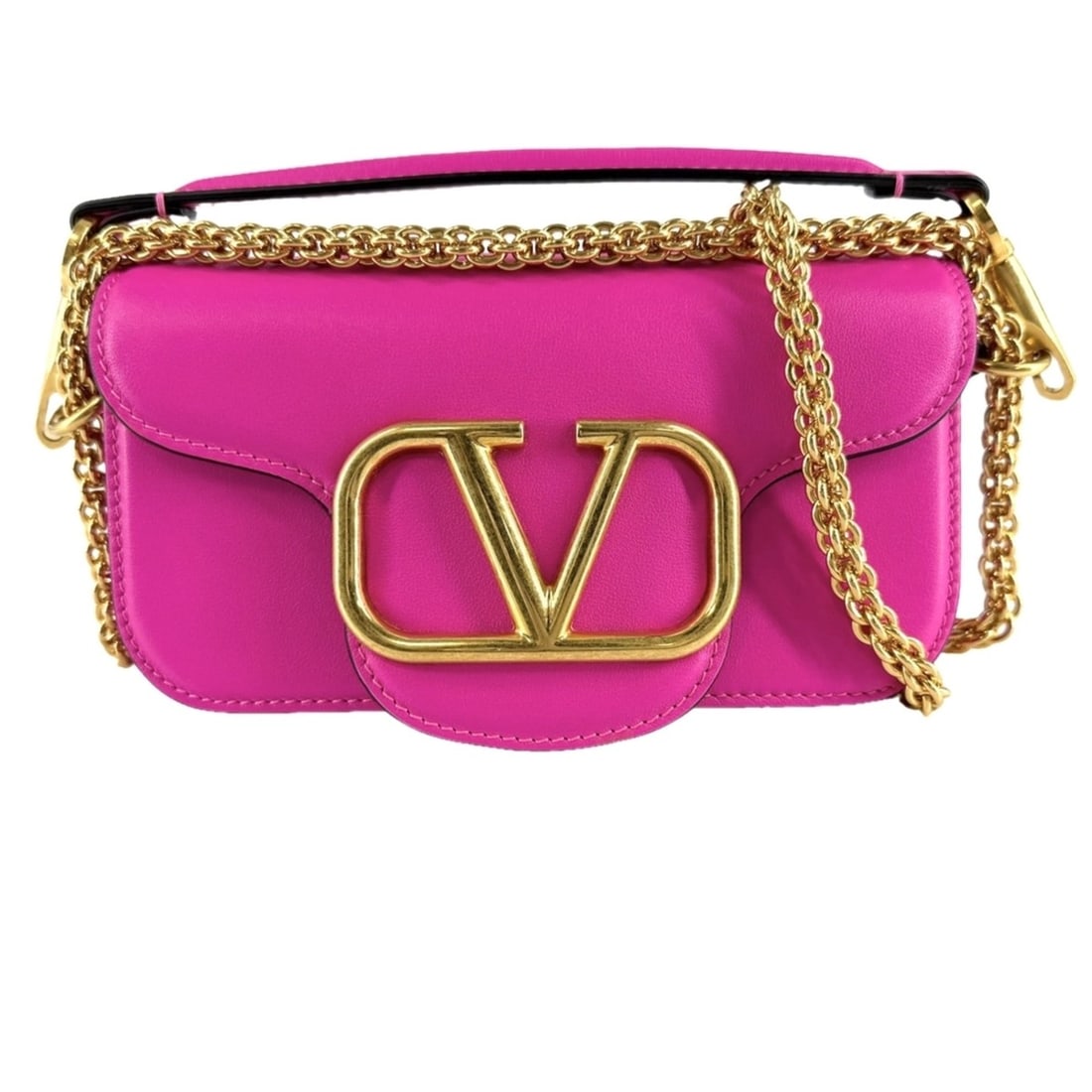 Valentino Garavani Women's Loco Shoulder Bag Mini Handbag Crossbody Small Chain Leather Pink Gold: --- Catalog ---Category: SizeSize (HxWxD): 10cm x 19.5cm x 5.5cm / 3.93'' x 7.67'' x 2.16''Category: DesignType: Handbag, Shoulder bagColor: Pink, WhiteGender: WomenMaterial: Leather Category: General