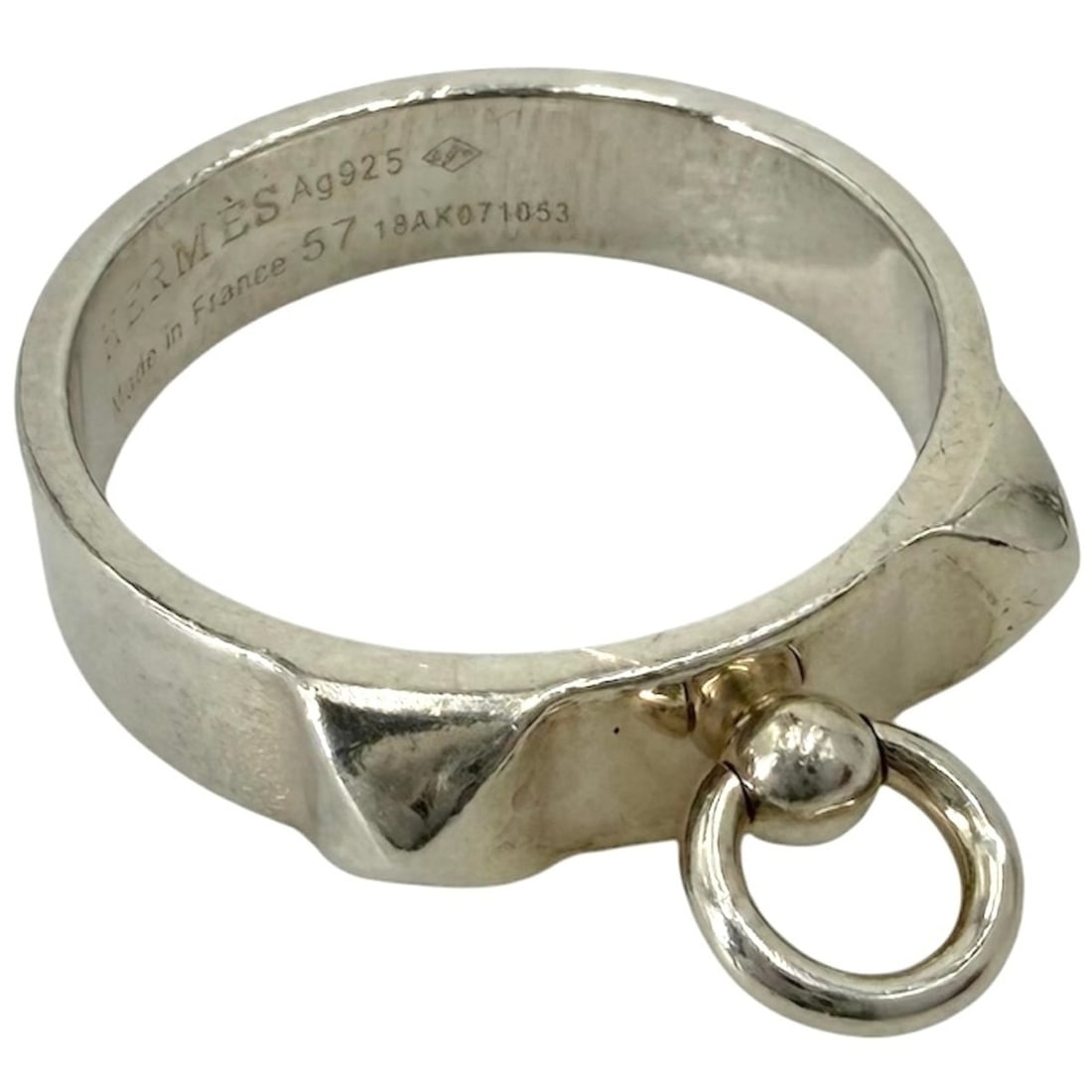 Hermes women's Collier de Chien ring, accessory, jewelry, small item, size 57, HERMES 925 sterling (1 of 12)