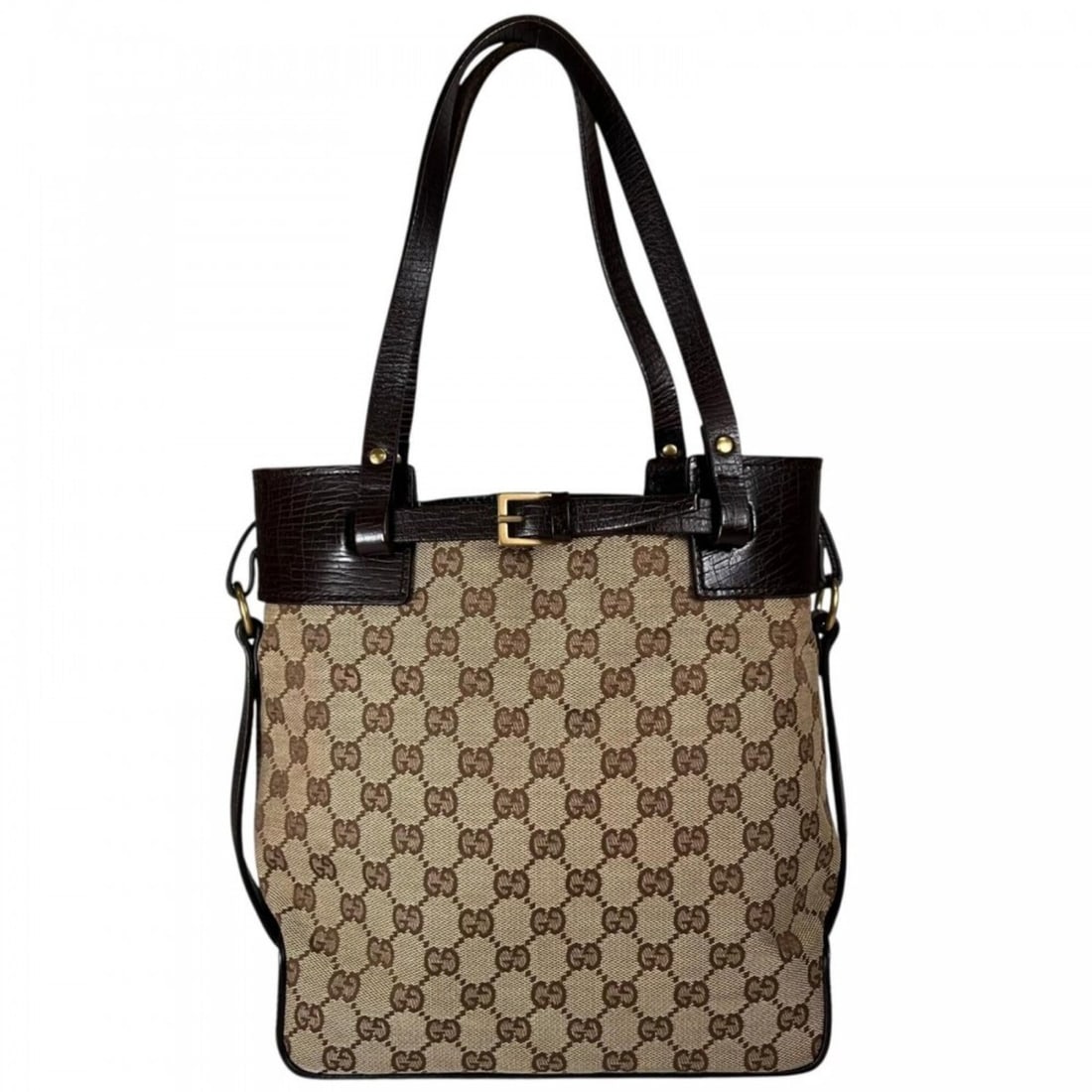 Gucci handbag for women, GUCCI 107757 GG canvas, brown, gold hardware.: --- Catalog ---Category: SizeSize (HxWxD): 24.5cm x 24cm x 10cm / 9.64'' x 9.44'' x 3.93''Category: DesignType: HandbagColor: BrownGender: WomenMaterial: GG canvas Category: GeneralMPN: 107757Brand: G