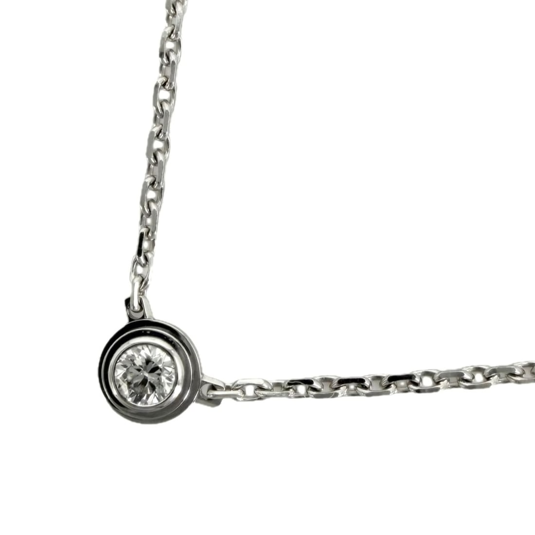 Cartier Damour XS Necklace for Women, Single Diamond, Adjustable, Au750 18K White Gold, Approx. 2.2g: --- Catalog ---Category: SizeNeck Circumference: 45 cm / 17.71''Category: DesignColor: SilverGender: WomenMaterial: White goldNecklace Type: NecklaceCategory: GeneralBrand: Cartier--- Item List ---Sec