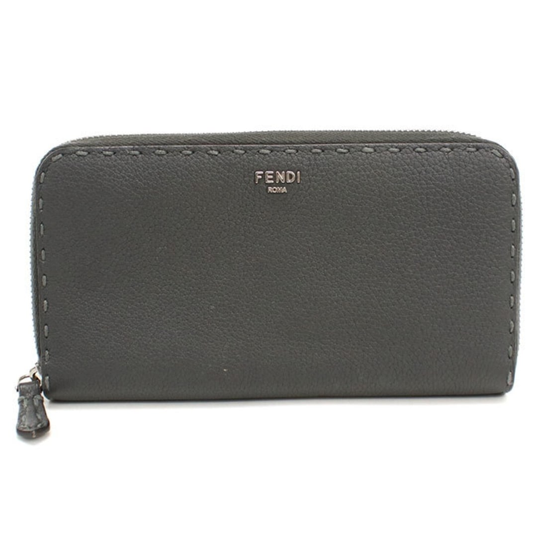 FENDI Fendi Long Wallet, Round Zipper, 7M0210 Selleria, Men's, Gray: --- Catalog ---Category: SizeSize (HxWxD): 10cm x 18.5cm x 2cm / 3.93'' x 7.28'' x 0.78''Category: DesignType: Long wallet (bi-fold)Color: GrayGender: MenMaterial: Leather Leather/Fur Type: CalfskinCa