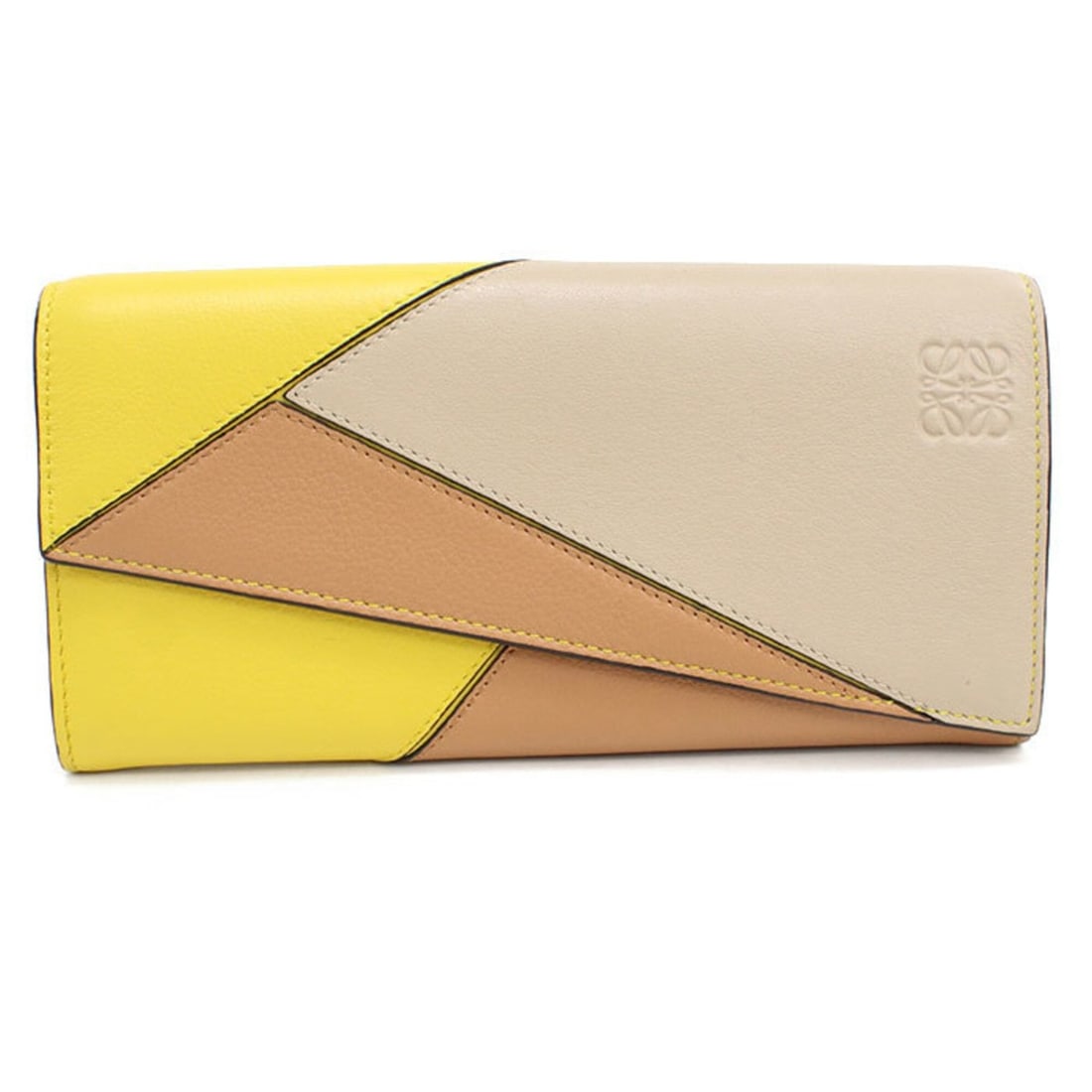 LOEWE Continental Wallet, Puzzle design, Women's, Yellow, Bi-fold long wallet, 122.N32MT80: --- Catalog ---Category: SizeSize (HxWxD): 9.5cm x 19cm x 2.5cm / 3.74'' x 7.48'' x 0.98''Category: DesignType: Long wallet (bi-fold)Color: YellowGender: WomenMaterial: Leather Leather/Fur Type: Calfs