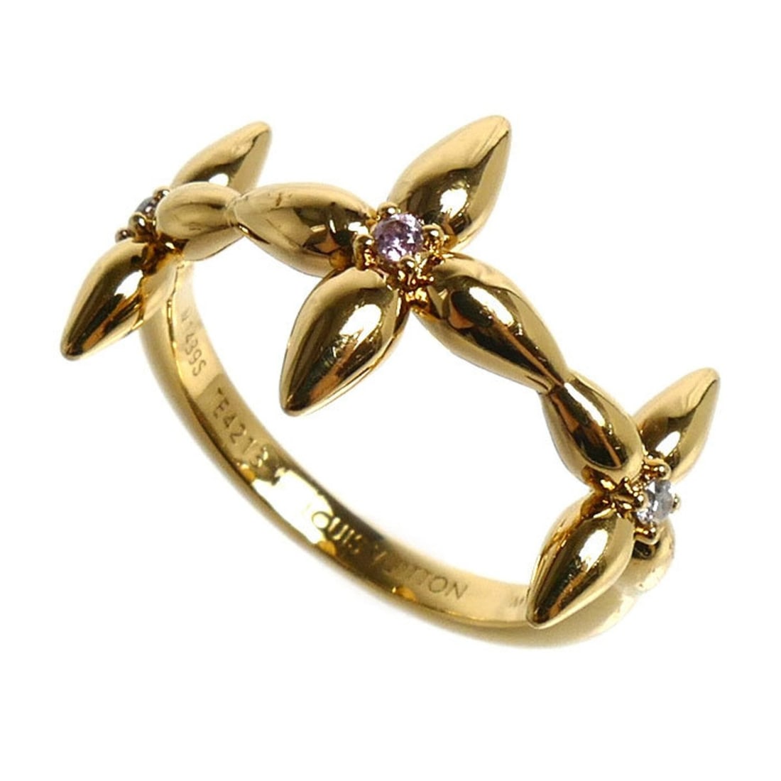 LOUIS VUITTON Louis Vuitton GP Rhinestone Ring Louisette Signature M1439S Women's: --- Catalog ---Category: SizeJP Size: 9US Size: 5Category: DesignType: Band ringColor: GoldGender: WomenMaterial: Gold plating, RhinestoneCategory: GeneralMPN: M1439SBrand: Louis VuittonCountry of Ori