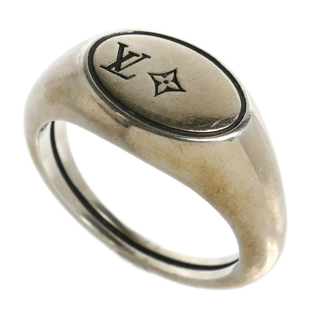 LOUIS VUITTON LV Tailor Ring, Sterling Silver 925, M1151M, 10.5g, Men's (1 of 10)