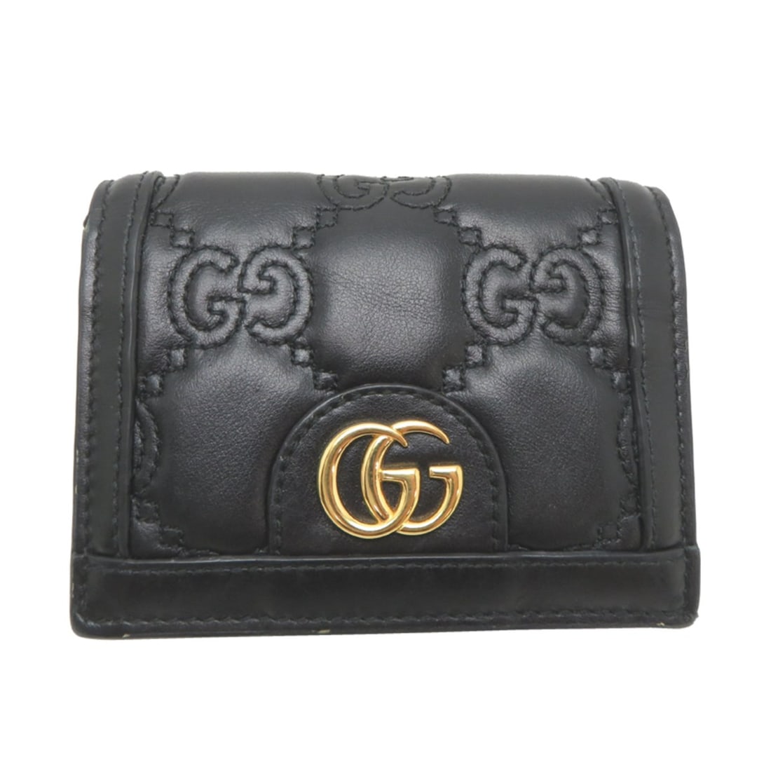 Gucci GG Matelassé Women's Bi-fold Wallet 723786 Leather Black: --- Catalog ---Category: SizeSize (HxWxD): 8cm x 11cm x 3.5cm / 3.14'' x 4.33'' x 1.37''Category: DesignType: Wallet (bi-fold)Color: BlackGender: WomenMaterial: Leather Category: GeneralMPN: 723786Bra