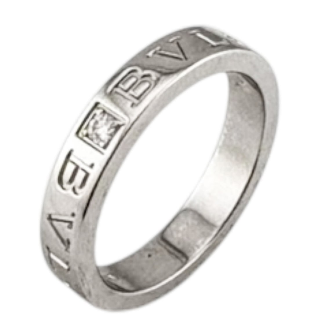 Bulgari Ring, 1, 18K White Gold, Diamond, Women's, BVLGARI, Pre-owned: --- Catalog ---Category: PackNumber in Pack: 1Category: SizeJP Size: 17US Size: 8.5Category: DesignType: Band ringColor: SilverGender: WomenMaterial: White gold (18K)Category: GeneralLine: Bvlgari Bvl