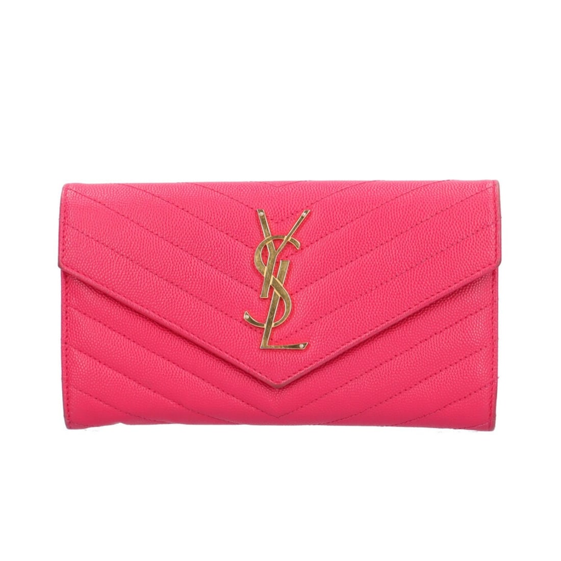 Saint Laurent long wallet, leather, 372264, women's, pre-owned. (1 of 12)