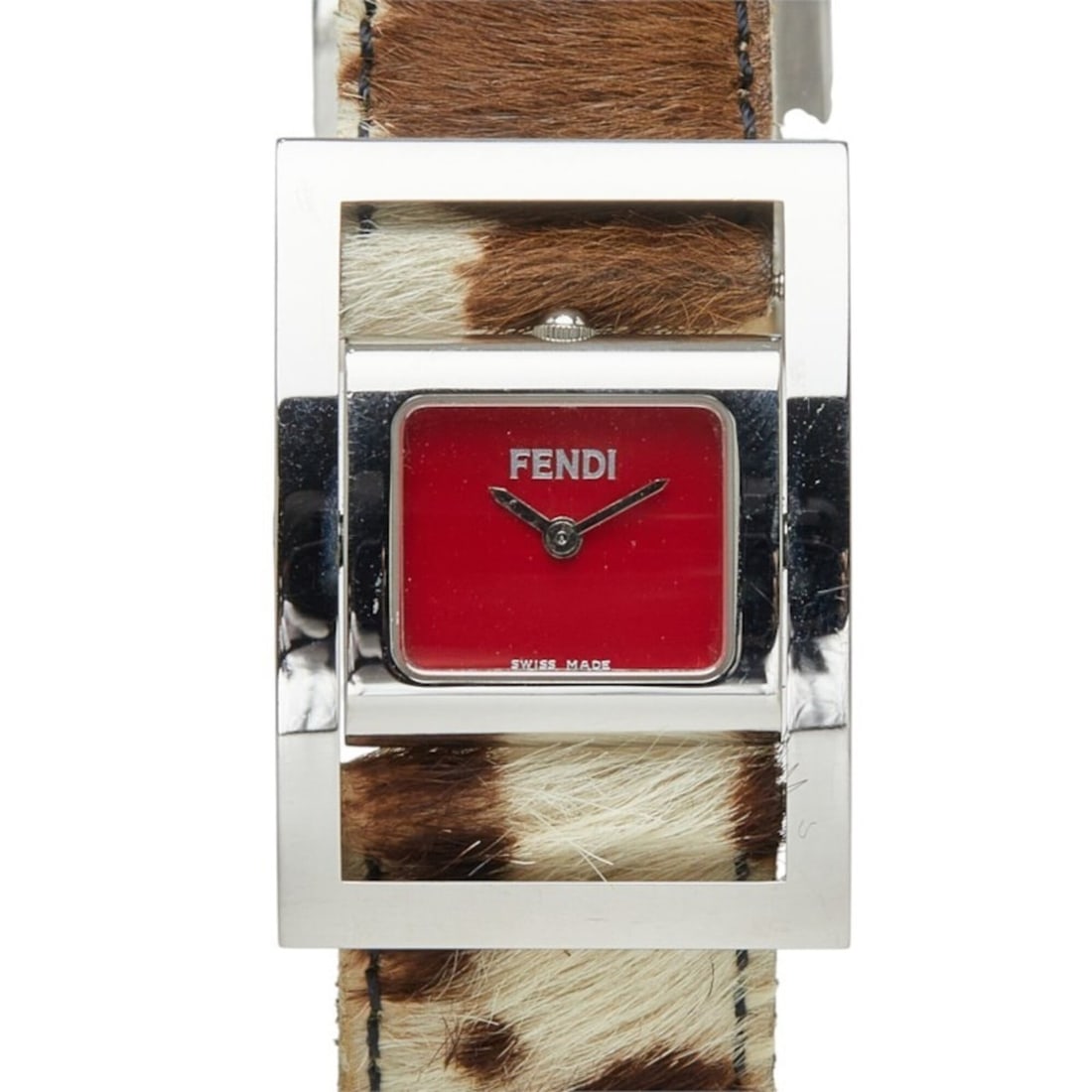 Fendi Gyro Watch F5000 Quartz Red Dial Stainless Steel Calf Hair Ladies FENDI: --- Catalog ---Category: SizeWrist Size: 17cm / 6.69''Case Diameter: 20mm / 0.79''Category: DesignType: WristwatchGender: WomenColor (Dial): Red colorMaterial (Band): LeatherMaterial (Case): Stainless