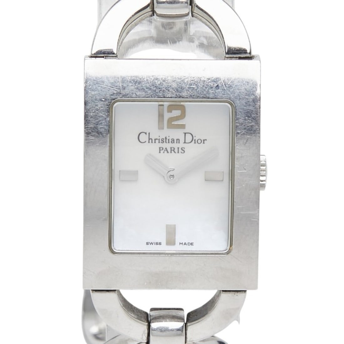 Dior Malice Square Watch D78-109 Quartz White Dial Stainless Steel Women's: --- Catalog ---Category: SizeWrist Size: 14.5cm / 5.7''Case Diameter: 19.2mm / 0.76''Category: DesignType: WristwatchGender: WomenColor (Dial): WhiteMaterial (Band): Stainless steelMaterial (Case): St