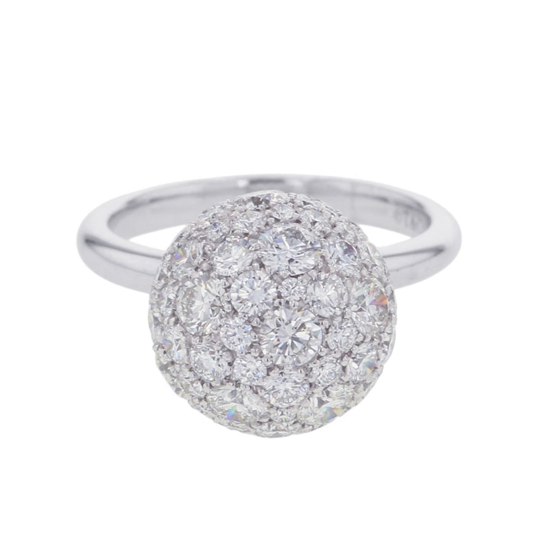 Tiffany & Co. HardWear Ball Large Diamond Ring, 18K White Gold, Size Approx. 1: --- Catalog ---Category: SizeJP Size: 11US Size: 6Category: DesignType: Band ringStone: DiamondGender: WomenMaterial: White gold (18K)Category: GeneralBrand: Tiffany--- Item List ---Section: Condition