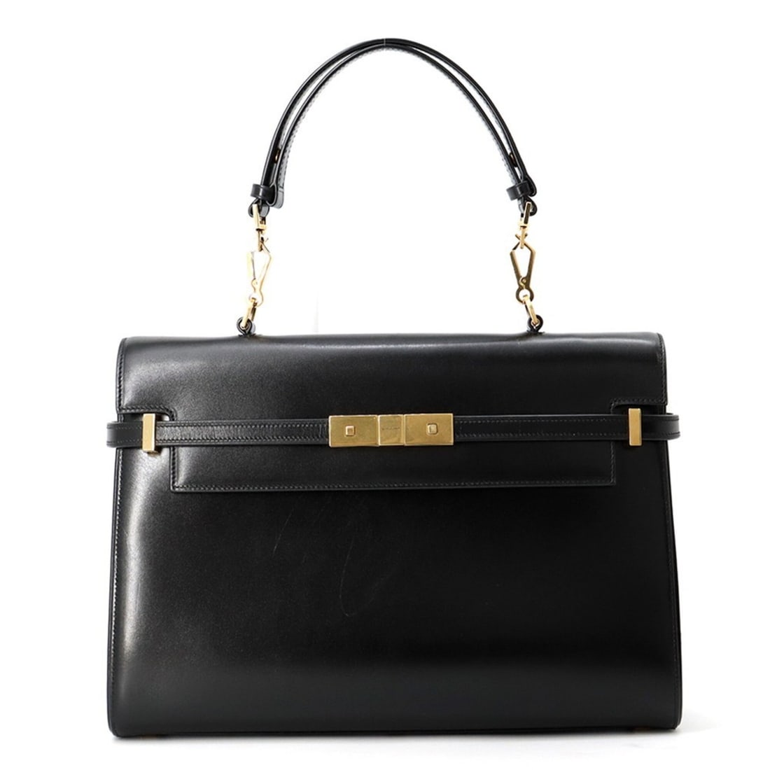 Yves Saint Laurent Saint Laurent Paris Manhattan Box Calf Handbag 747248 SAINT LAURENT PARIS Black