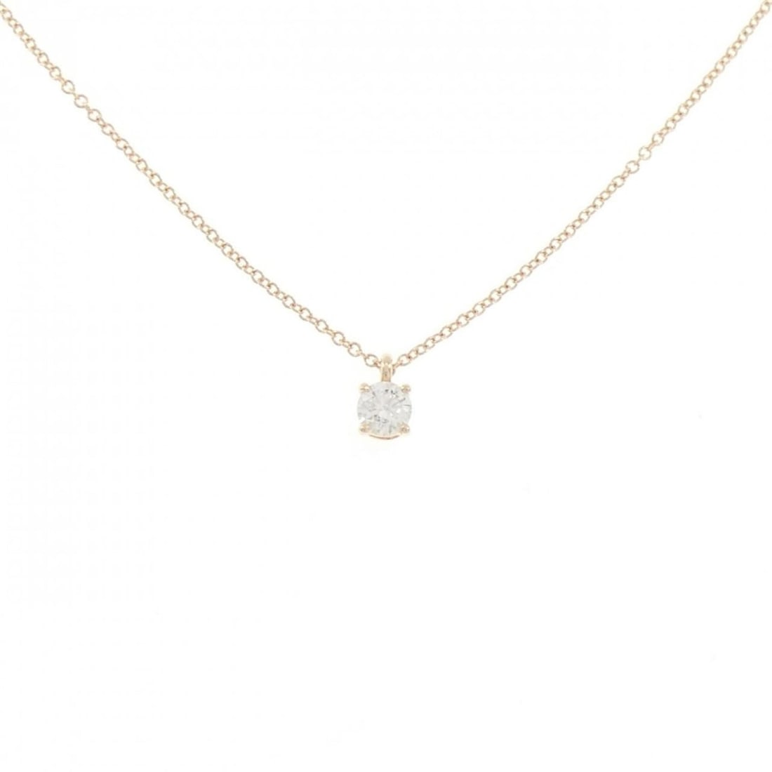 Tiffany & Co. Solitaire Necklace 0.32CT G VVS1 3EXT: --- Catalog ---Category: SizePendant Size: 3.9mm x 3.9mm / 0.15'' x 0.15''Neck Circumference: 40 cm / 15.74''Category: DesignGender: WomenMaterial: Pink gold (18K)Pendant Type: PendantNecklace Type: