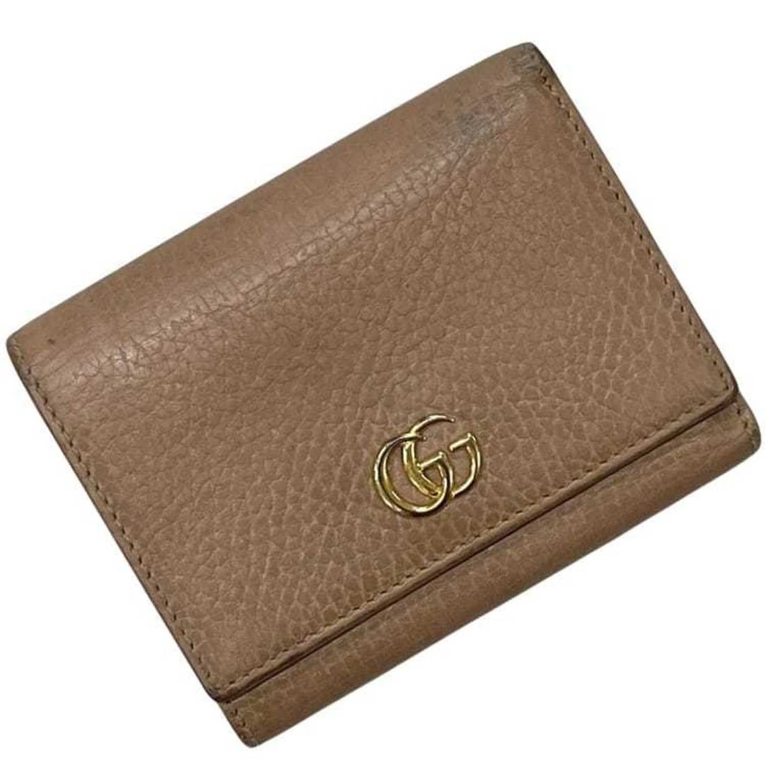 Gucci Tri-fold Wallet Compact GG Marmont 474746 534563 GUCCI Leather Beige Women's: --- Catalog ---Category: SizeSize (HxWxD): 8.5cm x 11cm x 3.5cm / 3.34'' x 4.33'' x 1.37''Category: DesignType: Wallet (tri-fold)Color: BeigeGender: WomenMaterial: Leather Category: GeneralMPN: 474746