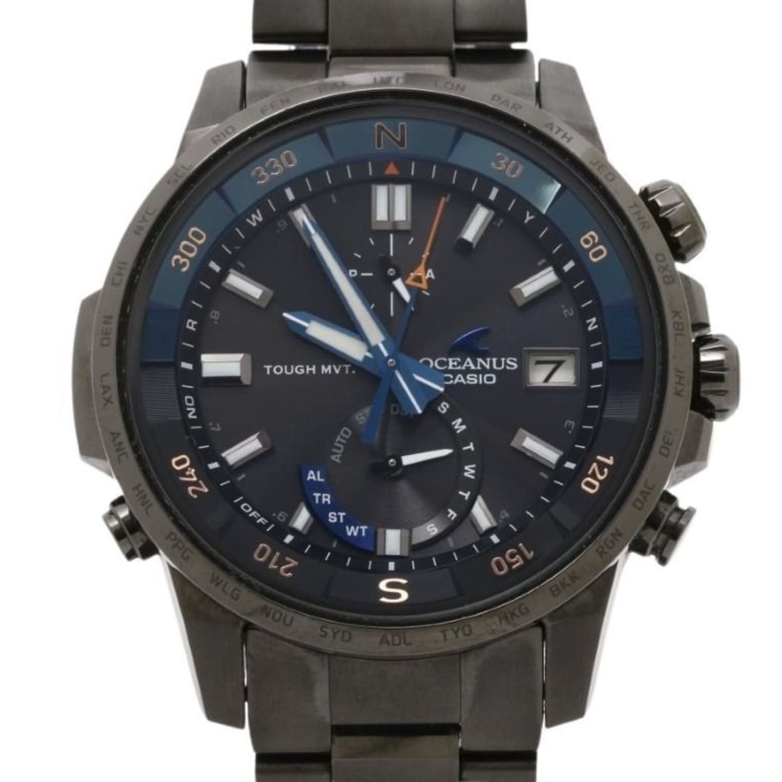 CASIO OCEANUS CACHALOT OCW-P1000B-1AJF Black Titanium Men's Analog Watch: --- Catalog ---Category: SizeWrist Size: 22cm / 8.66''Case Diameter: 45.8mm / 1.8''Category: DesignType: WristwatchGender: MenColor (Dial): BlackMaterial (Band): TitaniumMaterial (Case): TitaniumCateg