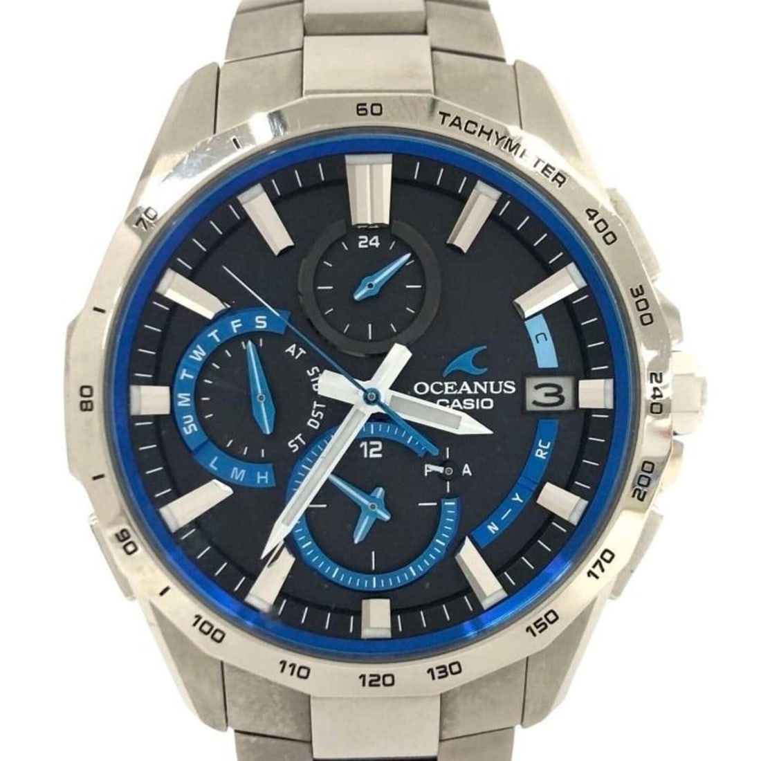 CASIO OCEANUS Manta S4000 Series OCW-S4000-1AJF Black Silver Titanium Men's Watch