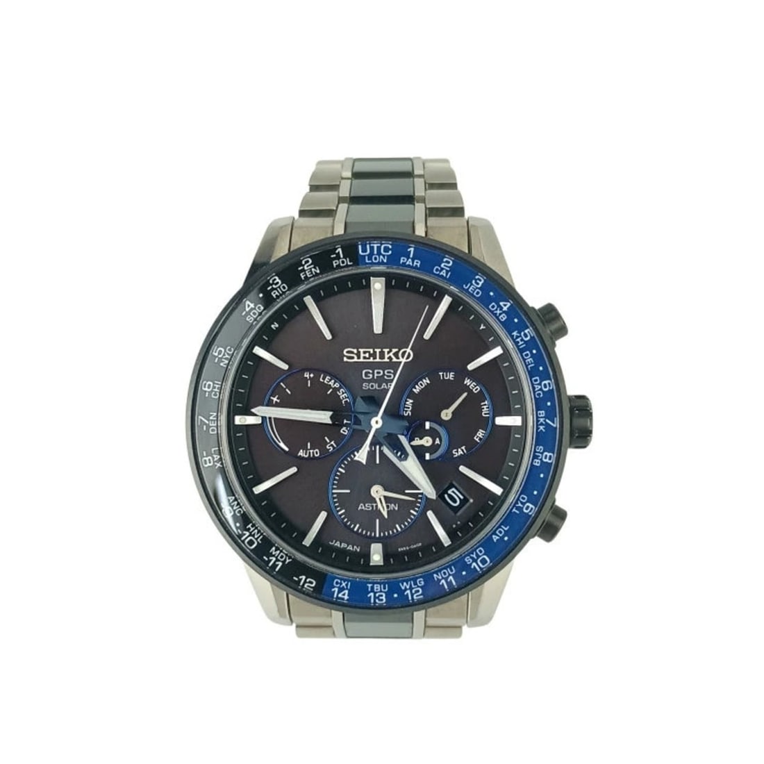 SEIKO Astron GPS Solar 5X Series 5X53-0AD0 SBXC009 Watch, Black Dial, Titanium Ceramic, Men's Analog