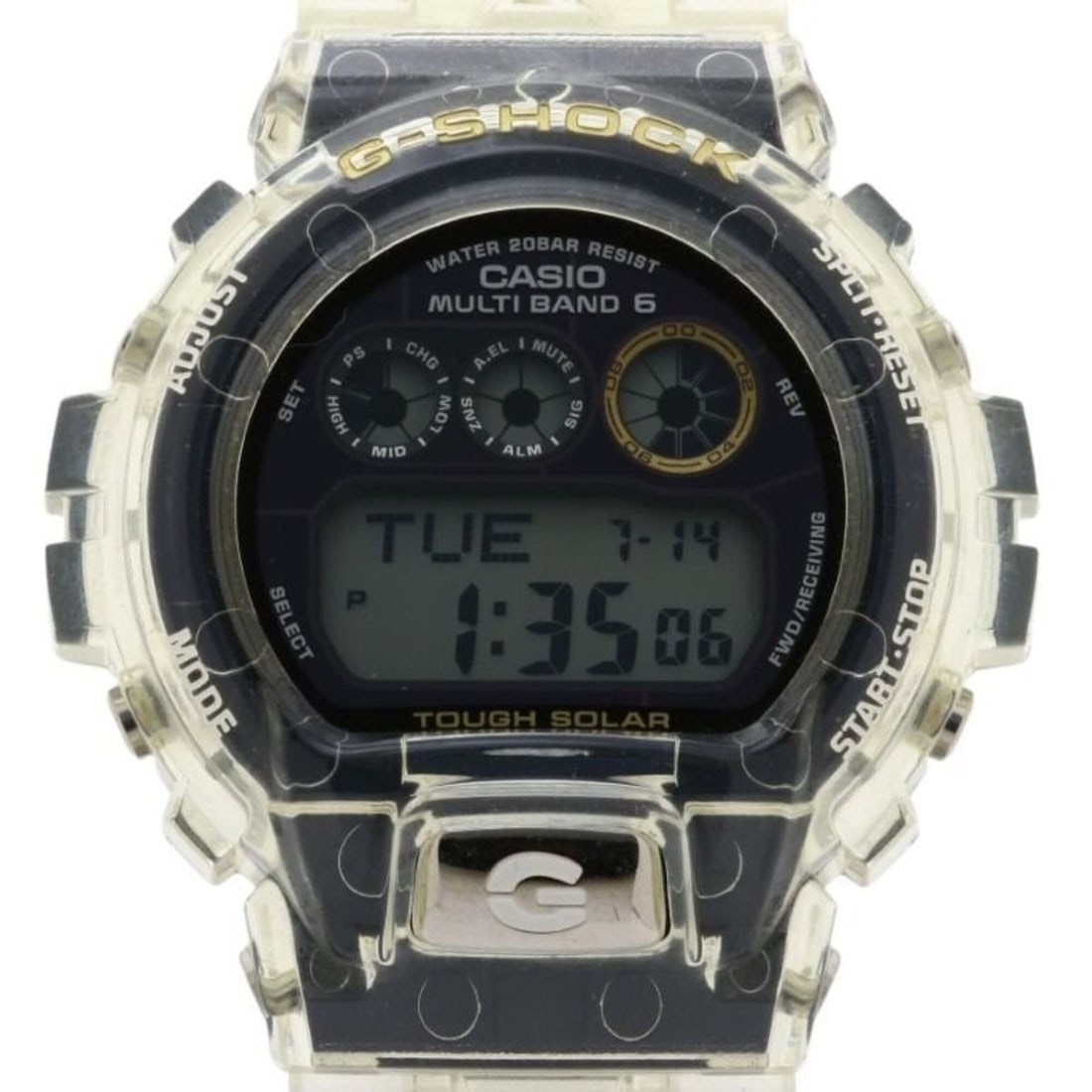 CASIO G-SHOCK GW-6903K-7JR Irukuji 25th Anniversary Model Love The Sea And Earth Black Clear: --- Catalog ---Category: SizeWrist Size: 22.5cm / 8.85''Case Diameter: 49.8mm / 1.96''Category: DesignType: WristwatchGender: MenColor (Dial): BlackMaterial (Case): Stainless steelCategory: GeneralMPN