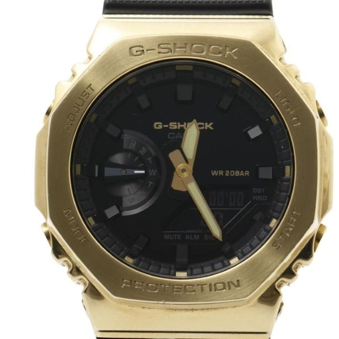 CASIO G-SHOCK ANALOG-DIGITAL 2100 Series GM-2100G-1A9JF Black Gold Resin Stainless Steel Men's Watch: --- Catalog ---Category: SizeWrist Size: 14.5cm - 21.5cm / 5.7'' - 8.46''Case Diameter: 44.4mm / 1.75''Category: DesignType: WristwatchGender: MenColor (Dial): BlackMaterial (Case): Stainless steelCat