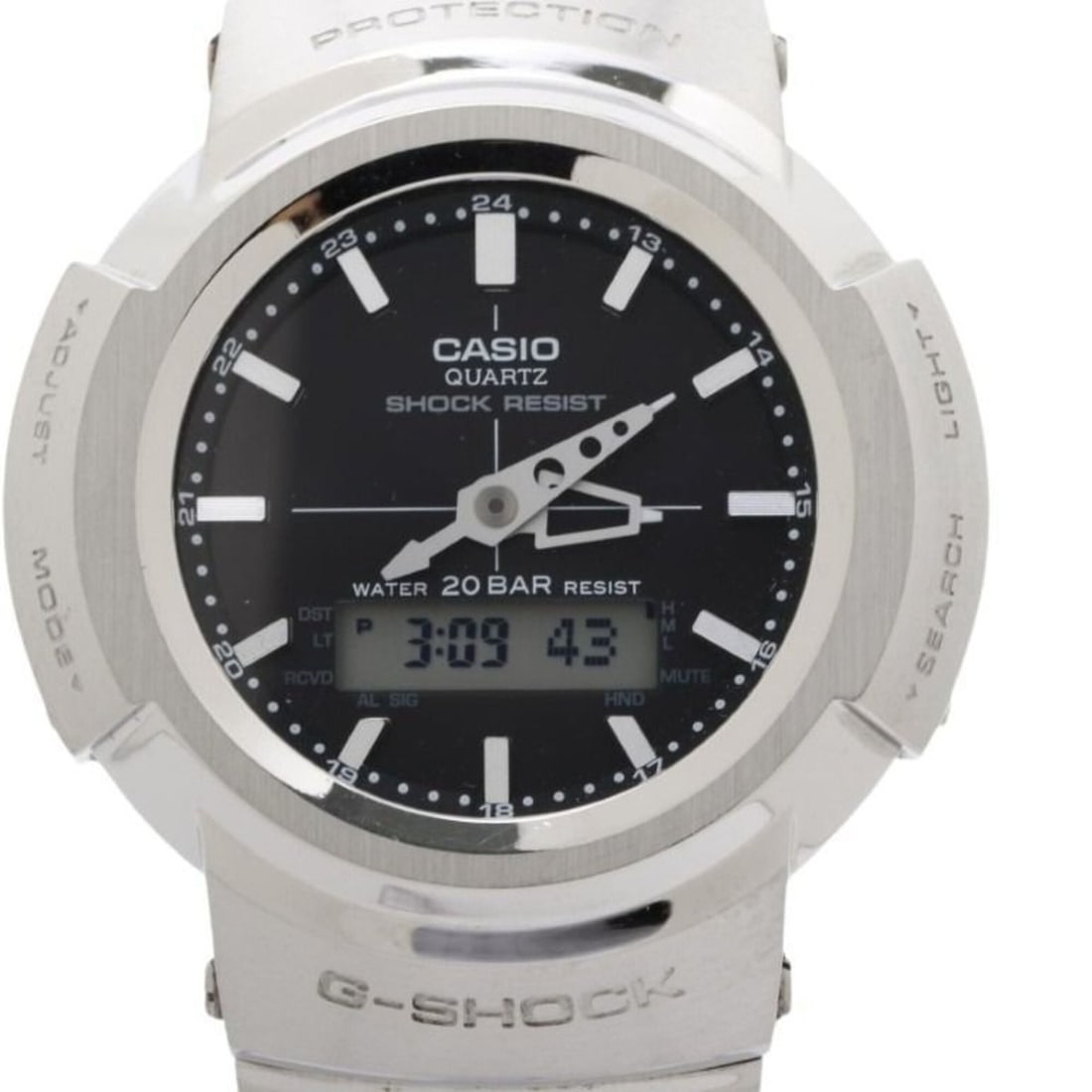 CASIO G-SHOCK FULL METAL AW-500 SERIES AWM-500D-1AJF Black Silver Stainless Steel Metal Men's Watch
