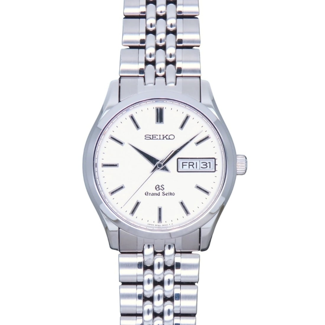 Seiko Grand 9F83-9A00 Stainless Steel Silver Dial White Day-Date Men's Watch SEIKO