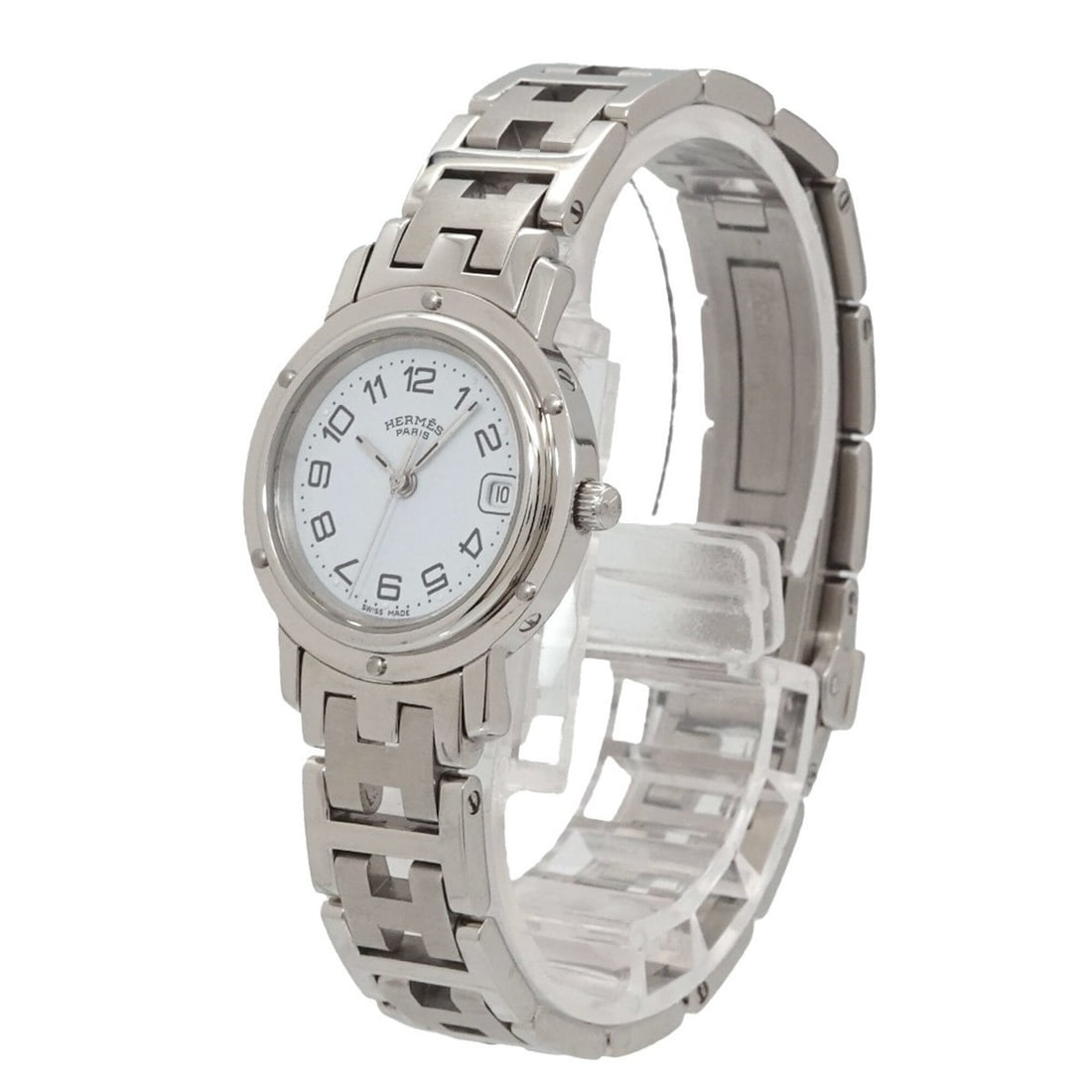 Hermes Clipper CL4 210 Women's Watch, Date Display, White Quartz Watch