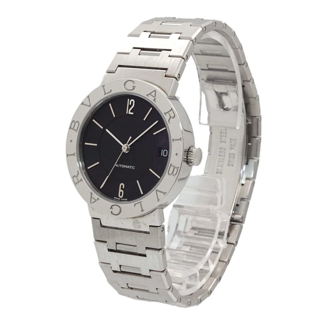 BVLGARI BB33SSAUTO Boys' Watch, Date, Black, Automatic, Self-winding Watch: --- Catalog ---Category: SizeWrist Size: 18cm / 7.08''Case Diameter: 33mm / 1.3''Category: DesignType: WristwatchGender: BoysColor (Dial): BlackMaterial (Band): Stainless steelMaterial (Case): Stainle
