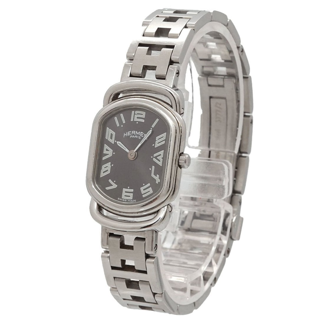 Hermes Larry RA1 210 Women's Watch, Gray Quartz Watch: --- Catalog ---Category: SizeWrist Size: 16.5cm / 6.49''Case Diameter: 20mm / 0.79''Category: DesignType: WristwatchGender: WomenColor (Dial): GrayMaterial (Band): Stainless steelMaterial (Case): Stai