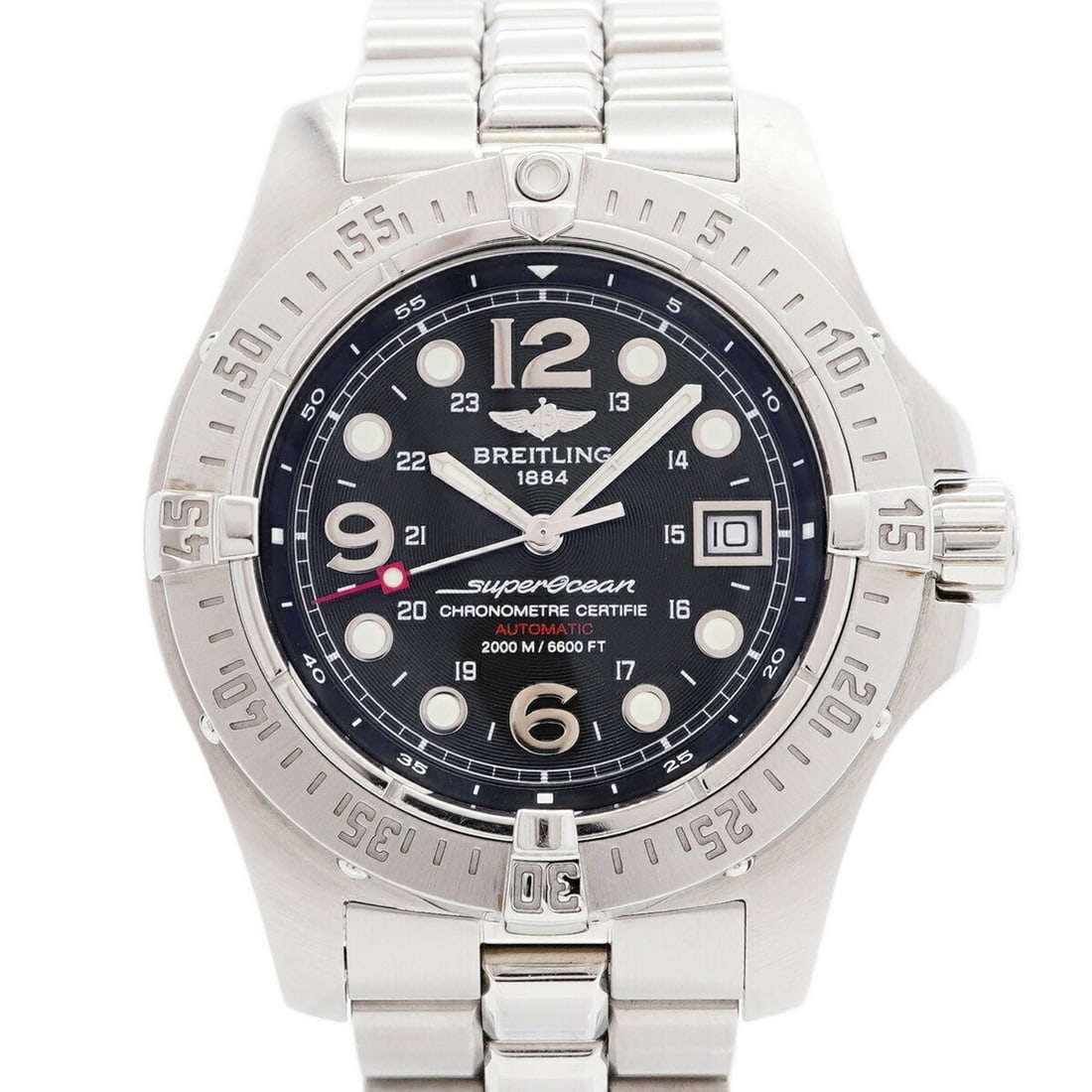 Breitling Superocean Steelfish A17390 Black Dial Men's Watch: --- Catalog ---Category: SizeWrist Size: 17.5cm / 6.88''Case Diameter: 44mm / 1.73''Category: DesignType: WristwatchGender: MenColor (Dial): BlackMaterial (Band): Stainless steelCategory: GeneralMPN: 