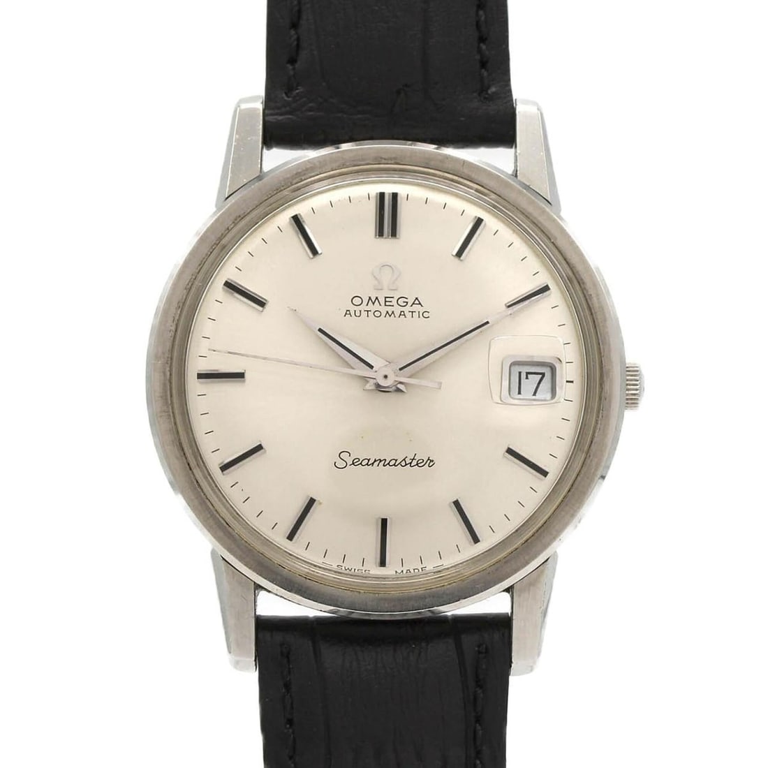 Omega Seamaster Stainless Steel Automatic Watch: --- Catalog ---Category: SizeCase Diameter: 34.5mm / 1.36''Category: DesignType: WristwatchGender: MenColor (Dial): SilverMaterial (Case): Stainless steelCategory: GeneralBrand: OmegaCategory: