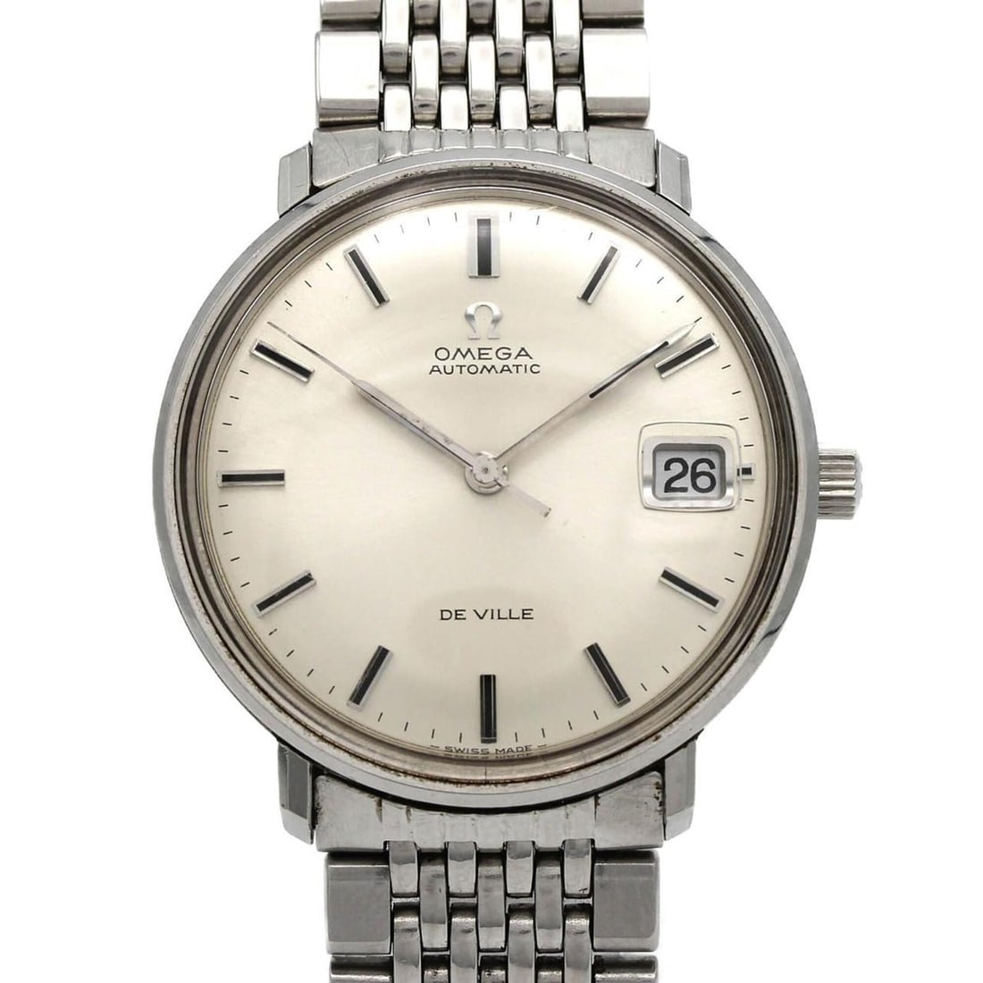 Omega De Ville 166.033 Stainless Steel Automatic Watch: --- Catalog ---Category: SizeWrist Size: 18cm / 7.08''Case Diameter: 34.5mm / 1.36''Category: DesignType: WristwatchGender: MenColor (Dial): SilverMaterial (Band): Stainless steelMaterial (Case):
