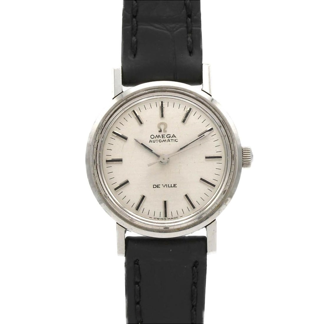 Omega De Ville Stainless Steel Automatic Watch: --- Catalog ---Category: SizeCase Diameter: 25mm / 0.98''Category: DesignType: WristwatchGender: WomenColor (Dial): SilverMaterial (Case): Stainless steelCategory: GeneralBrand: OmegaCategory: Movemen