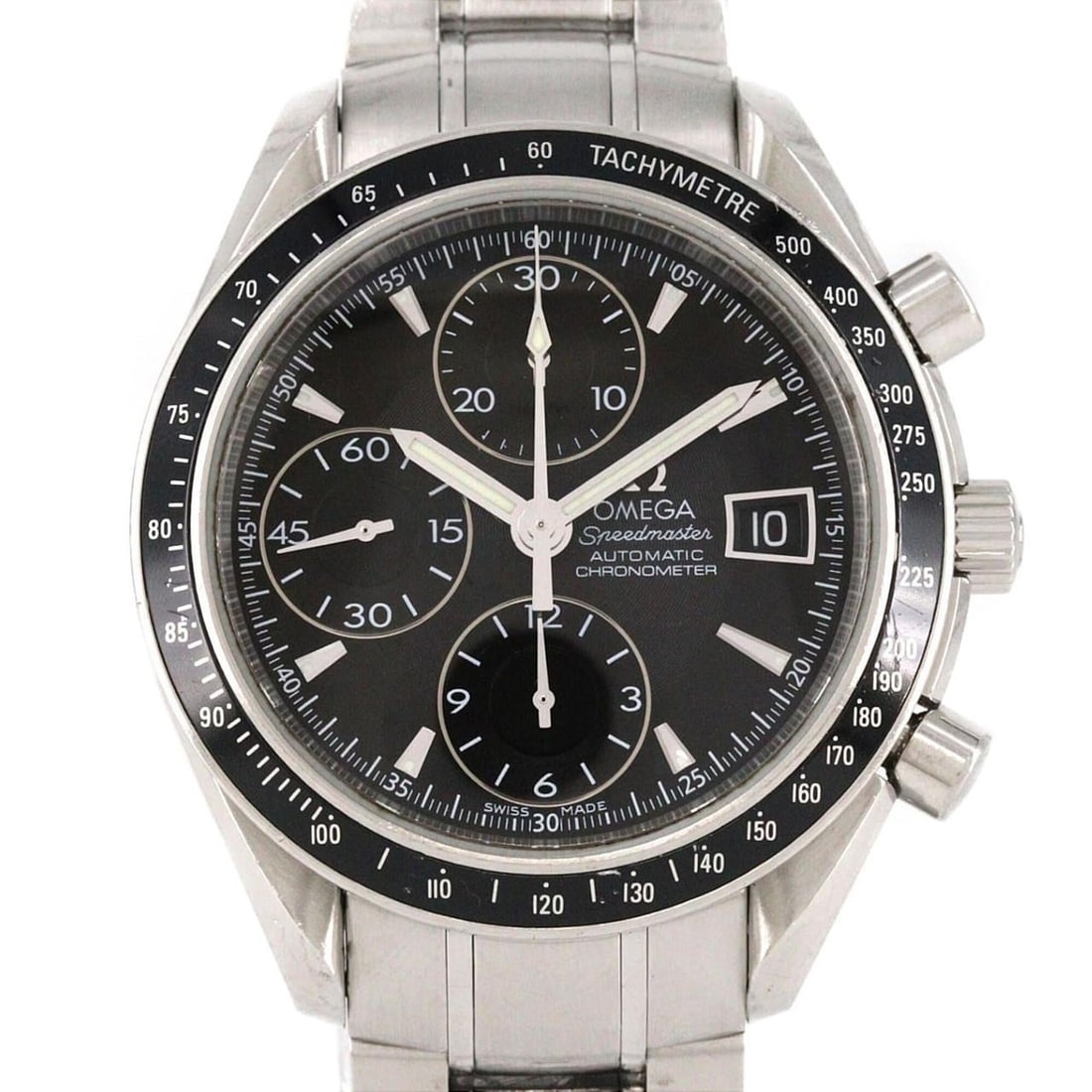 Omega Speedmaster Date 3210.50 Stainless Steel Automatic Watch: --- Catalog ---Category: SizeWrist Size: 20cm / 7.87''Case Diameter: 40mm / 1.57''Category: DesignType: WristwatchGender: MenColor (Dial): BlackMaterial (Band): Stainless steelMaterial (Case): Stainle