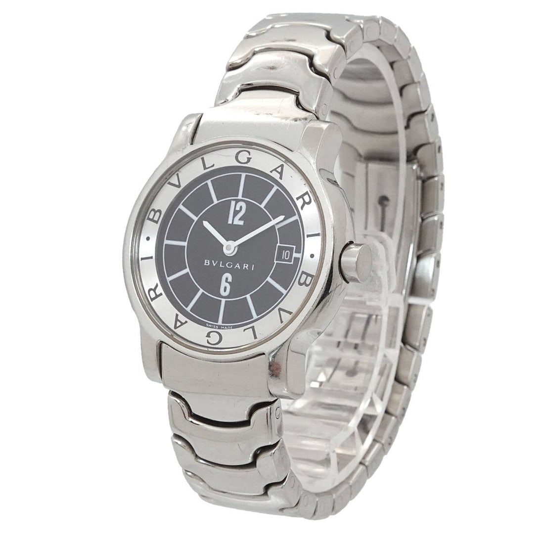 Bulgari BVLGARI Solo Tempo ST29S Women's Watch, Date, Black, Quartz Watch