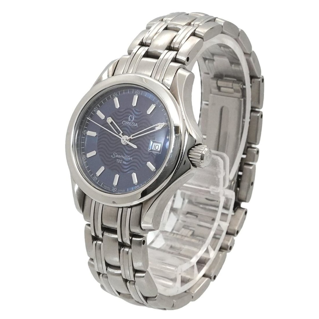Omega Seamaster 120m 2571 81 Ladies' Watch, Date, Blue, Quartz Watch: --- Catalog ---Category: SizeWrist Size: 15cm / 5.9''Case Diameter: 29mm / 1.14''Category: DesignType: WristwatchGender: WomenColor (Dial): BlueMaterial (Band): Stainless steelMaterial (Case): Stainle