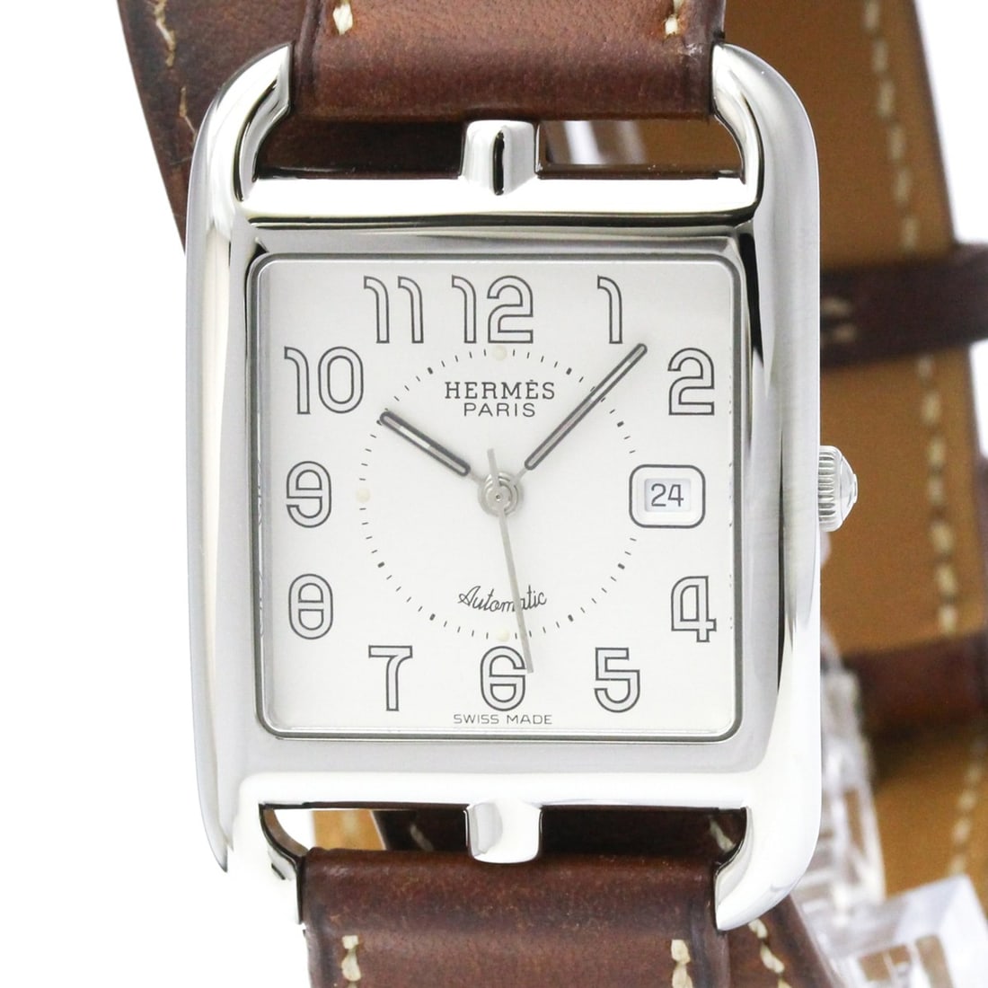 HERMES Cape Cod Double Tour Steel Automatic Mens Watch CC1.710 Polished (1 of 16)