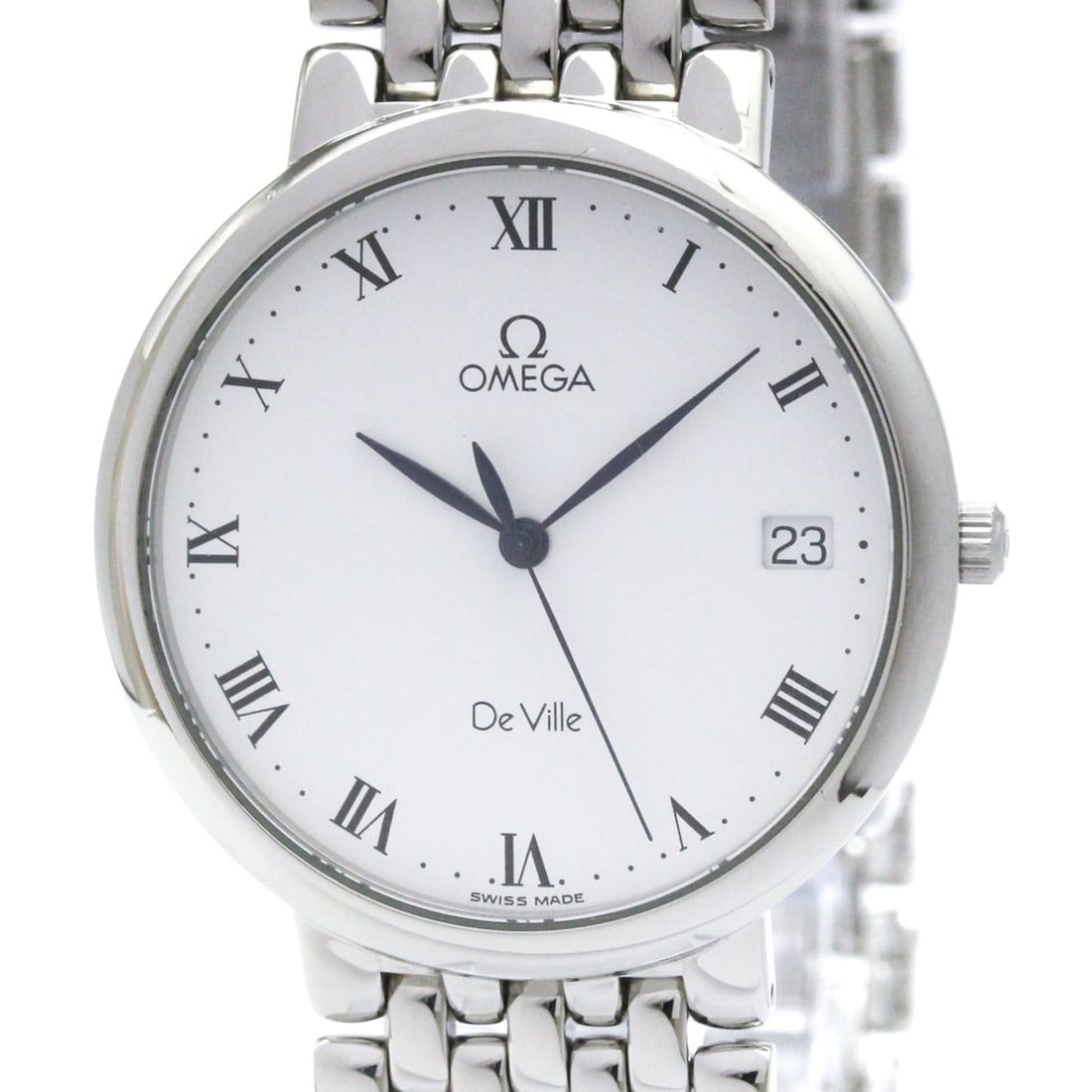 OMEGA De Ville Quartz Stainless Steel Mens Watch 7520.23 Polished: --- Catalog ---Category: SizeCase Diameter: 33mm / 1.3''Category: DesignType: WristwatchStyle: Dress/FormalGender: MenColor (Dial): WhiteMaterial (Band): Stainless steelMaterial (Case): Stainless stee