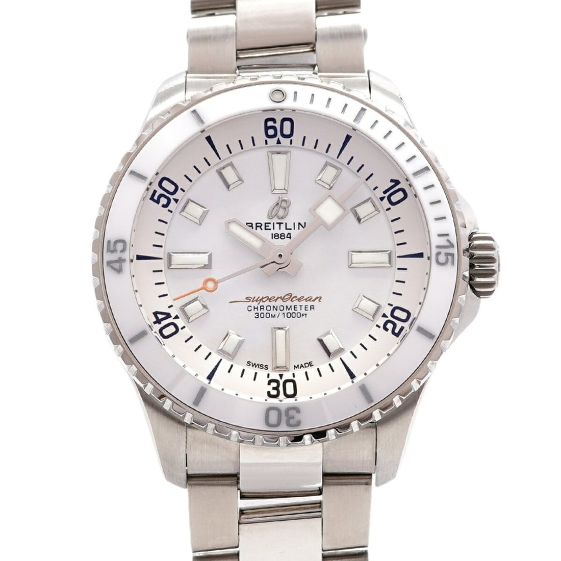 Breitling Superocean Automatic 36 A17377 White Dial Watch for Men and Women: --- Catalog ---Category: SizeWrist Size: 14.5cm / 5.7''Case Diameter: 36mm / 1.42''Category: DesignType: WristwatchGender: Men,WomenColor (Dial): WhiteMaterial (Band): Stainless steelCategory: General