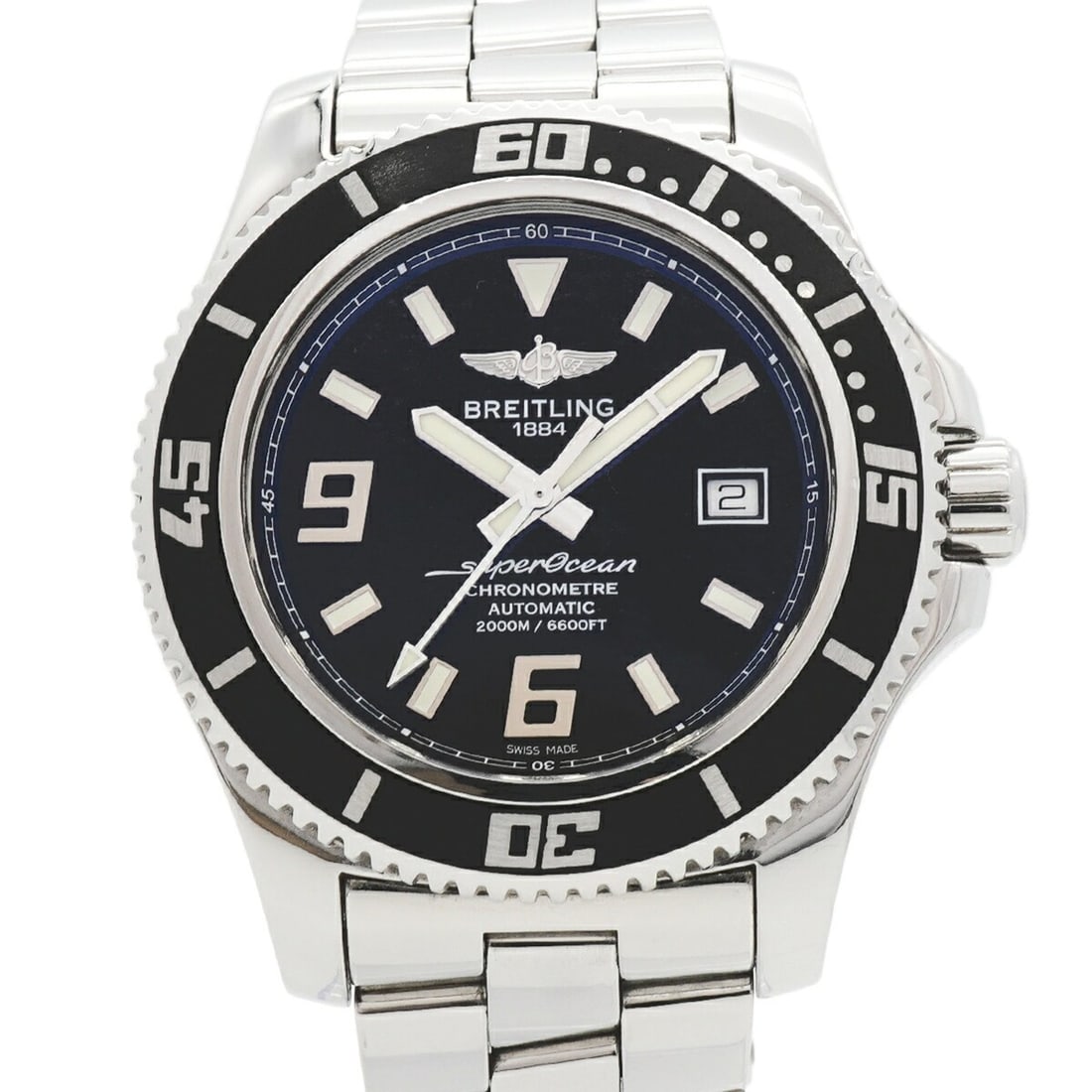 Breitling Superocean 44 A17391 Black Dial Men's Watch: --- Catalog ---Category: SizeWrist Size: 17.5cm / 6.88''Case Diameter: 43.8mm / 1.72''Category: DesignType: WristwatchGender: MenColor (Dial): BlackMaterial (Band): Stainless steelCategory: GeneralMPN